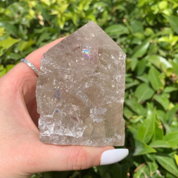 Mystical Light Smoky Quartz Polished Point, Root chakra, Unique Art, Boho Decor - Picture 6 of 7